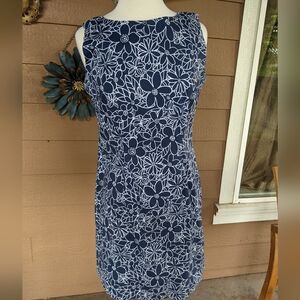 CDC Navy and White Floral Dress
